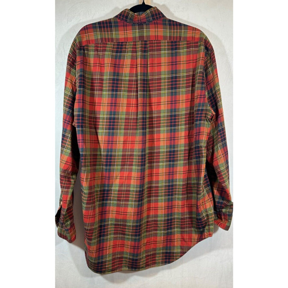 Polo Ralph Lauren Shirt Men M Button Up Orange Plaid Tartan Blake Oxford A24 - Picture 4 of 6